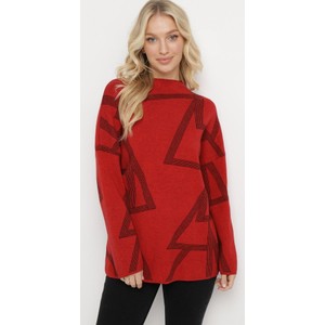 Czerwony sweter born2be w stylu casual