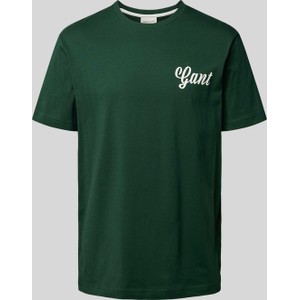Zielony t-shirt Gant z bawełny w młodzieżowym stylu