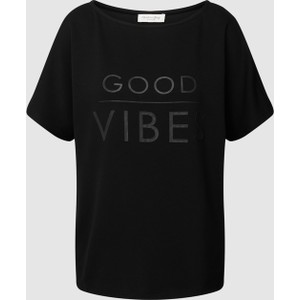 Czarny t-shirt Christian Berg Woman z krótkim rękawem w młodzieżowym stylu
