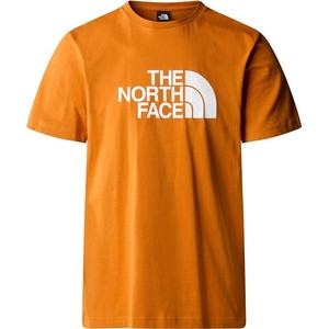 Pomarańczowy t-shirt The North Face z bawełny z krótkim rękawem w sportowym stylu