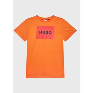 Pomarańczowa koszulka dziecięca Hugo Boss dla chłopców