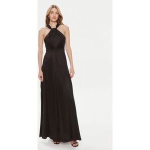 Czarna sukienka Mvp Wardrobe maxi z dekoltem w kształcie litery v