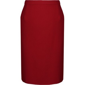 Czerwona spódnica Fokus z tkaniny w stylu klasycznym midi