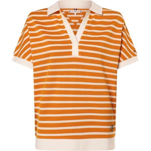 Pomarańczowy t-shirt Tommy Hilfiger z kołnierzykiem
