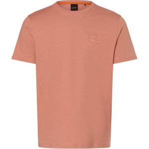 Różowy t-shirt Hugo Boss w stylu casual z krótkim rękawem z bawełny