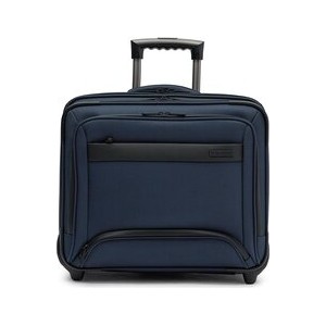 Granatowa walizka Travelite z tkaniny