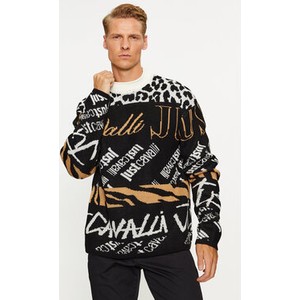 Sweter Just Cavalli z okrągłym dekoltem w młodzieżowym stylu