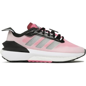 Różowe buty sportowe Adidas Sportswear z płaską podeszwą sznurowane w sportowym stylu