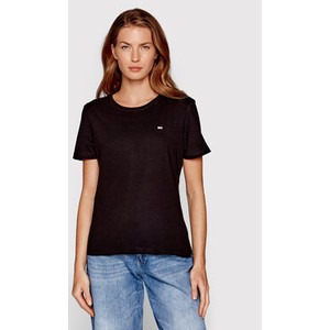 Czarny t-shirt Tommy Jeans z okrągłym dekoltem w stylu casual