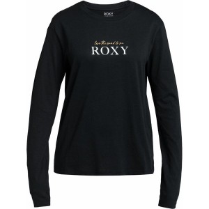 Bluzka Roxy w stylu casual z długim rękawem z okrągłym dekoltem