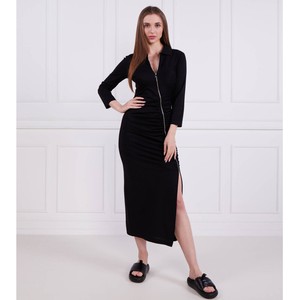 Czarna sukienka Karl Lagerfeld z bawełny w stylu casual