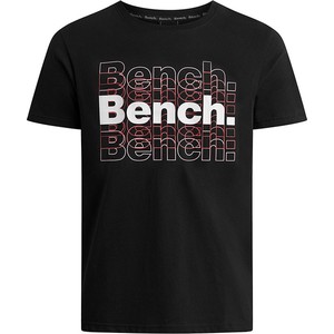 Czarny t-shirt Bench z krótkim rękawem z bawełny