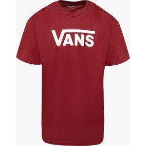 Czerwony t-shirt Vans z krótkim rękawem w młodzieżowym stylu