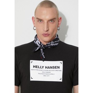 T-shirt Helly Hansen z nadrukiem z bawełny