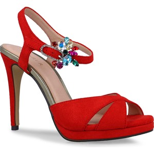 Czerwone sandały Menbur z klamrami