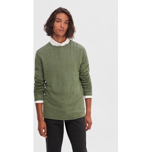 Zielony sweter Selected Homme w stylu casual z okrągłym dekoltem