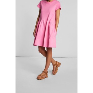 Różowa sukienka Rich & Royal oversize z krótkim rękawem z bawełny