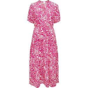 Różowa sukienka JDY w stylu casual z krótkim rękawem