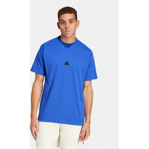 Niebieski t-shirt Adidas w stylu casual