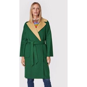 Zielony płaszcz MaxMara bez kaptura w stylu casual