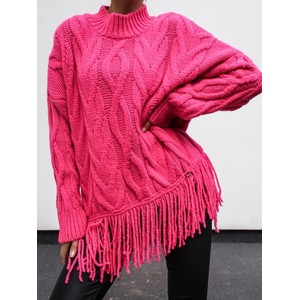 Różowy sweter Lisa Mayo w stylu boho