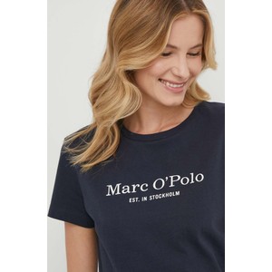 Granatowy t-shirt Marc O'Polo z bawełny z krótkim rękawem