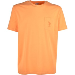 Pomarańczowy t-shirt U.S. Polo z krótkim rękawem
