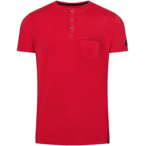 Czerwony t-shirt Timezone z bawełny w stylu casual z krótkim rękawem