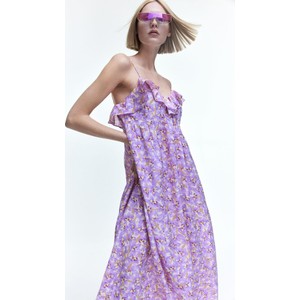 Fioletowa sukienka H & M w stylu casual z tkaniny