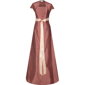 Różowa sukienka Fokus maxi z krótkim rękawem