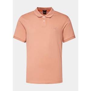 Pomarańczowa koszulka polo Hugo Boss z krótkim rękawem w stylu casual