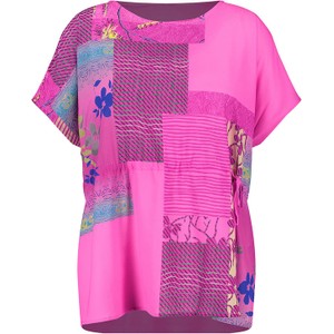 Różowy t-shirt Samoon w młodzieżowym stylu