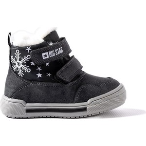 Czarne buty dziecięce zimowe Big Star na rzepy