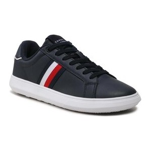 Tommy Hilfiger Sneakersy Corporate Leather Cup Stripes FM0FM04732 Granatowy