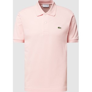 Różowa koszulka polo Lacoste w stylu casual z bawełny z krótkim rękawem