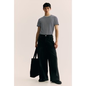 Czarna bluzka H & M w stylu casual z krótkim rękawem