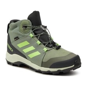 Zielone buty trekkingowe dziecięce Adidas sznurowane