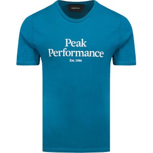 Niebieski t-shirt Peak performance z krótkim rękawem