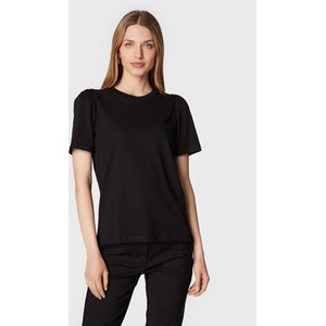 Czarny t-shirt MSCH Copenhagen w stylu casual z krótkim rękawem