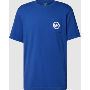 Niebieski t-shirt Michael Kors z bawełny z nadrukiem z krótkim rękawem