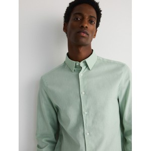 Zielona koszula Reserved z bawełny w stylu casual z klasycznym kołnierzykiem
