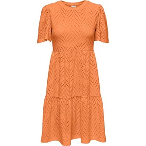Pomarańczowa sukienka JDY mini z krótkim rękawem w stylu casual
