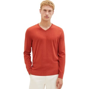 Czerwony sweter Tom Tailor w stylu casual z bawełny