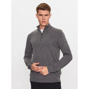 Sweter Solid w stylu casual ze stójką