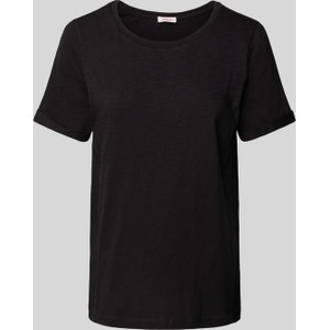 Czarny t-shirt S.Oliver z okrągłym dekoltem w stylu casual z krótkim rękawem