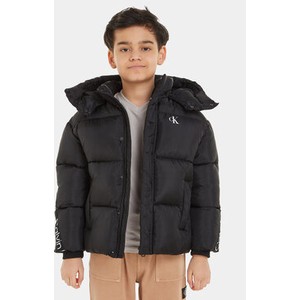 Czarna kurtka dziecięca Calvin Klein z jeansu dla chłopców