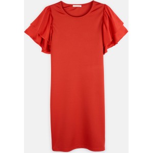 Czerwona sukienka Gate dopasowana z krótkim rękawem w stylu casual