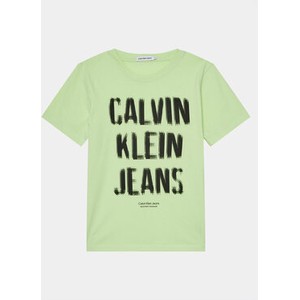 Koszulka dziecięca Calvin Klein z krótkim rękawem z jeansu dla chłopców