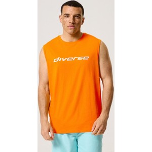 Pomarańczowy t-shirt Diverse w młodzieżowym stylu