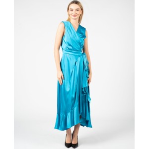 Niebieska sukienka Pinko z tkaniny maxi